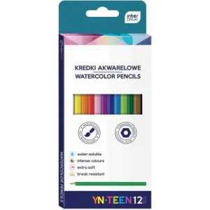Kredki akwarelowe Interdruk YN-Teen, 12 kolorów